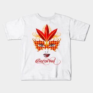 Venetian Carnival Mask Emblem Kids T-Shirt